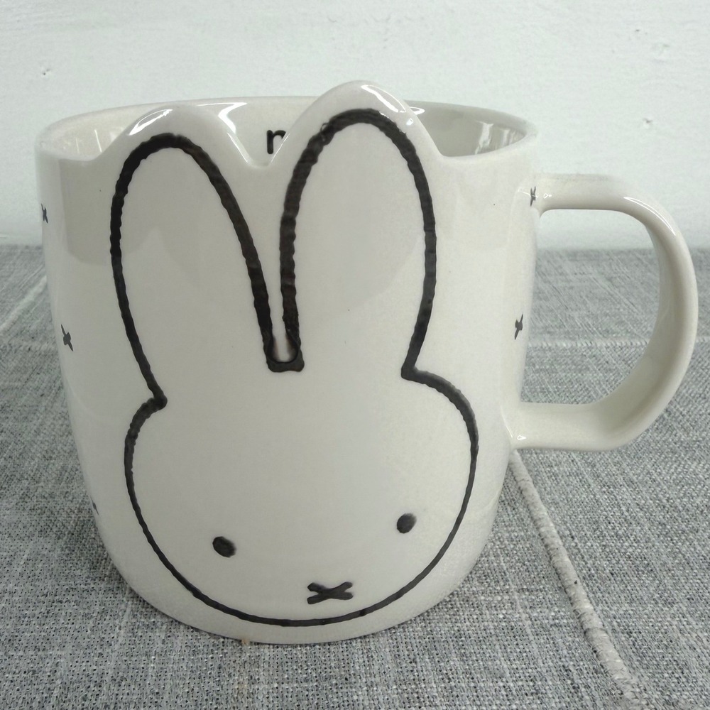Miffy White and Black Bunny Cup Mug 16 oz. Oversized Big Mug Coffee Tea